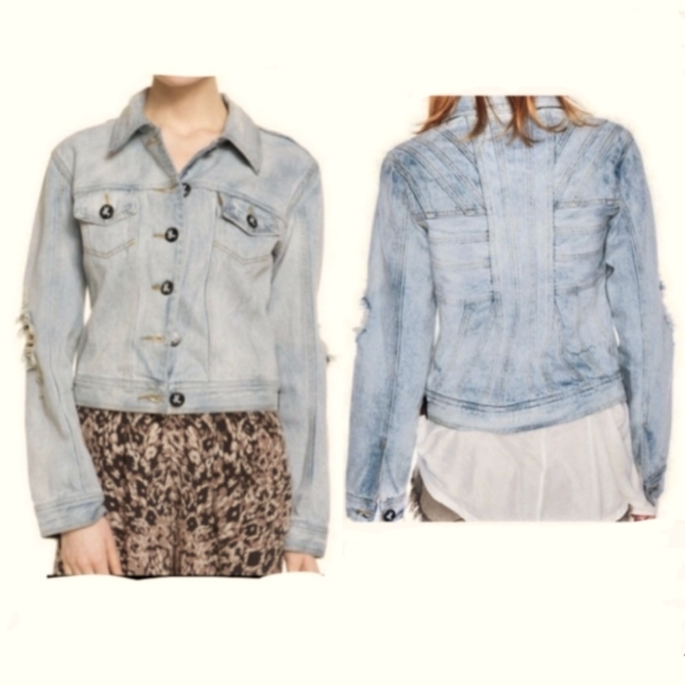 OneTeaspoon 'Rebel Hell' Distressed Denim Jacket Sz4
